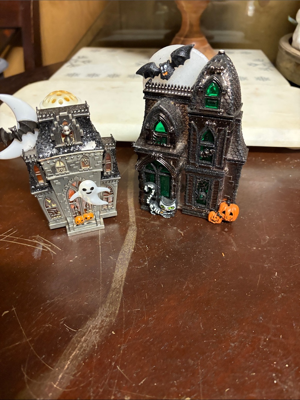 Bath & Body Works Halloween Haunted House Figurines - Black & Green Accents